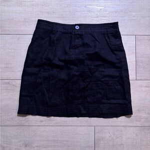 Max Studio Black Linen Blend Button Detail Mini Skirt 90s Vibe Quiet Luxury | 10